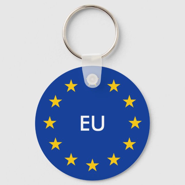 European Union EU flag keychains with custom text (Front)