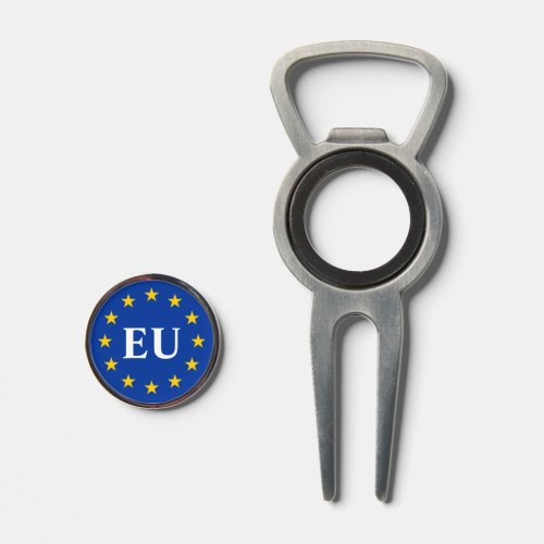 European Union EU flag monogram golf divot tool