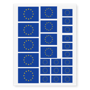 European Union EU flag or Europe removable ink Temporary Tattoos