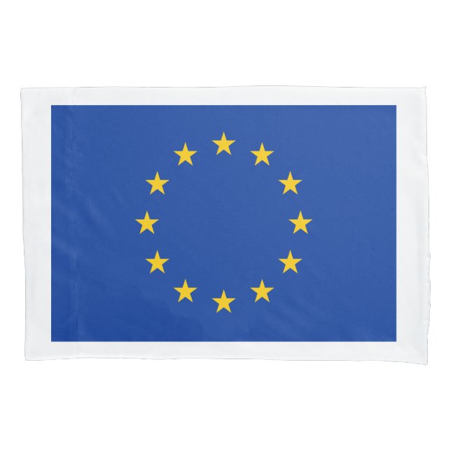 European Union EU flag pillowcase sleeve for bed (Front)