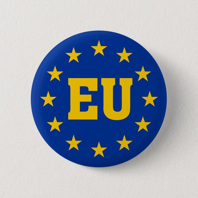 European Union, EU Flag Pinback Button (Front)