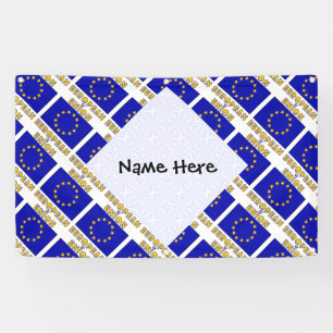 European Union EU Flag Tiled Personalized Banner
