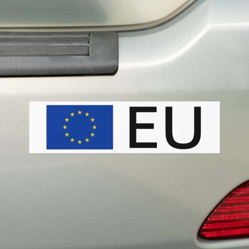 European Union flag bumper sticker with code