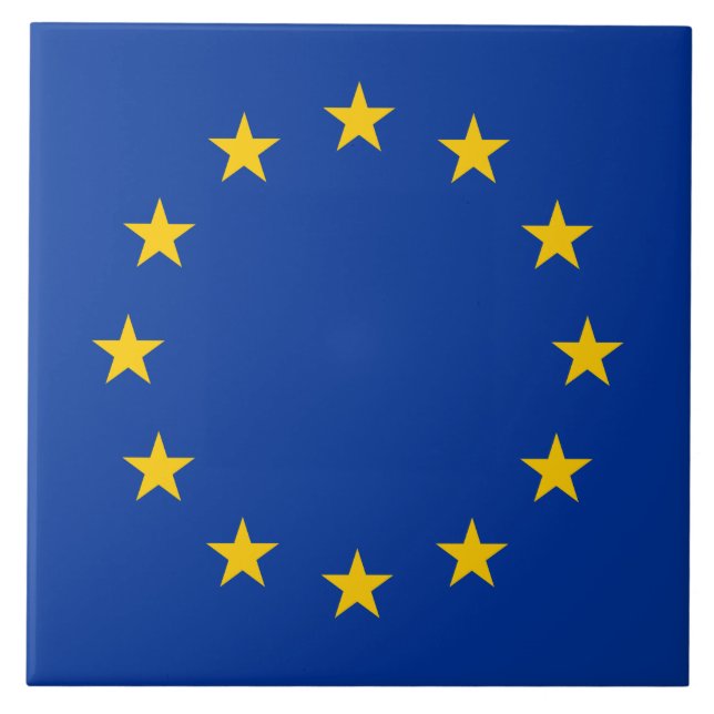European Union Flag (EU) (Europe) Ceramic Tile (Front)