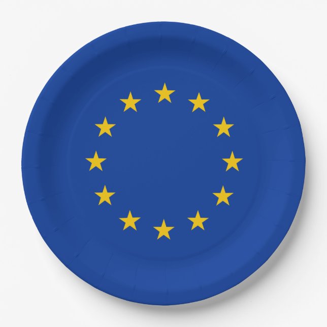 European Union Flag (EU) (Europe) Paper Plates (Front)