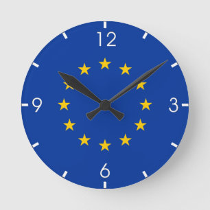 European Union Flag (EU) (Europe) Round Clock