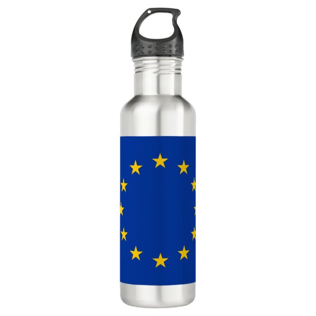 European Union Flag (EU) (Europe) Stainless Steel Water Bottle (Front)