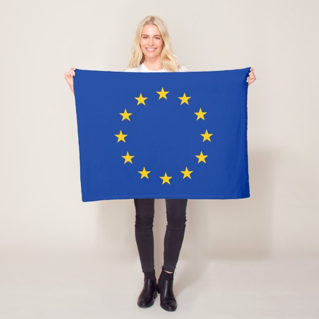 European Union Flag Fleece Blanket (In Situ)