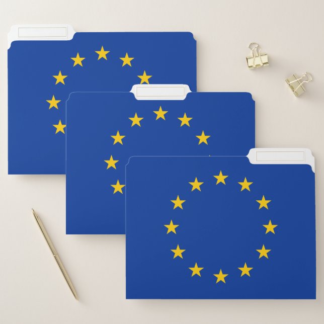 European Union flag of Europe custom file folders (Set)