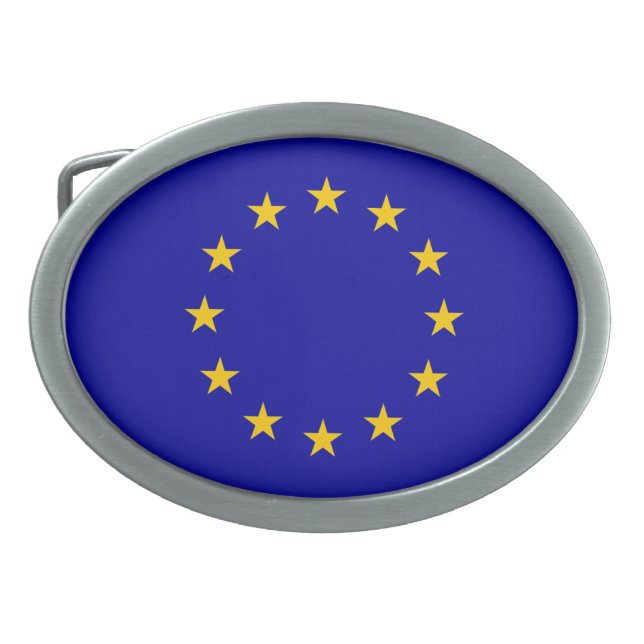 European Union flag Oval Belt Buckle (Front)