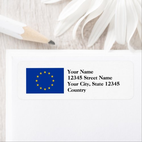 European Union flag Return Address Labels