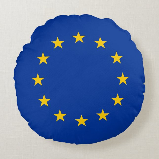 European Union Flag Round Pillow (Front)