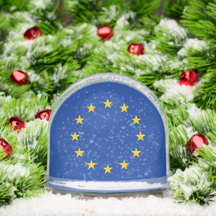 European Union flag snow globe with custom photo