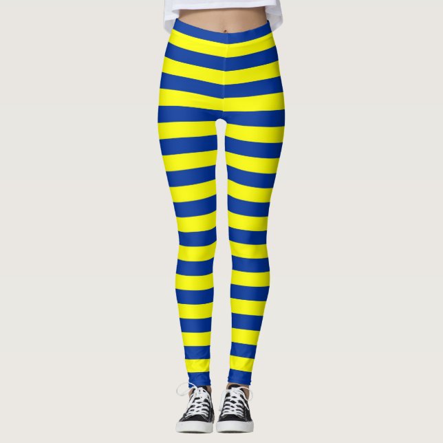 european union flag stripes pattern symbol blue ye leggings (Front)