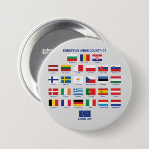 European Union Flags EU Countries Button