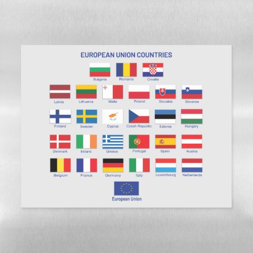 European Union Flags EU Countries Magnetic Dry Erase Sheet