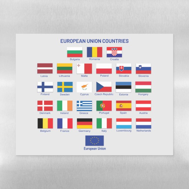 European Union Flags EU Countries Magnetic Dry Erase Sheet (Horizontal)