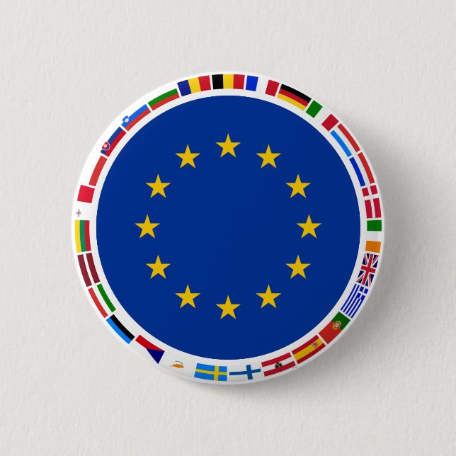 European Union Flags Pinback Button (Front)