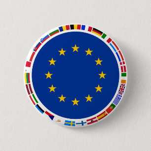 European Union Flags Pinback Button