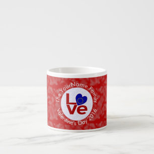 European Union Red LOVE Heart Flag Personalized  Espresso Cup