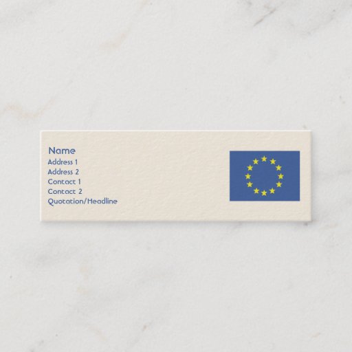 Customizable European Union - Skinny Business Card