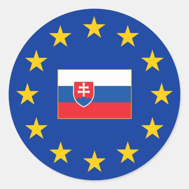European Union Slovakia Round Sticker (Front)