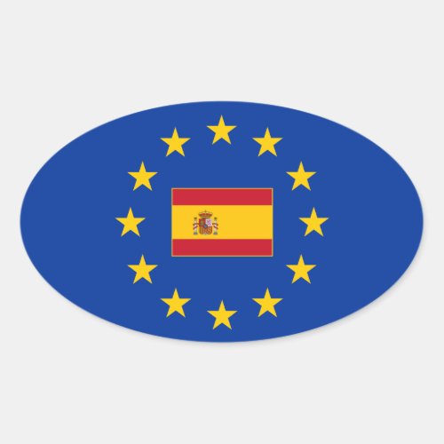 European Union Spain Oval Sticker