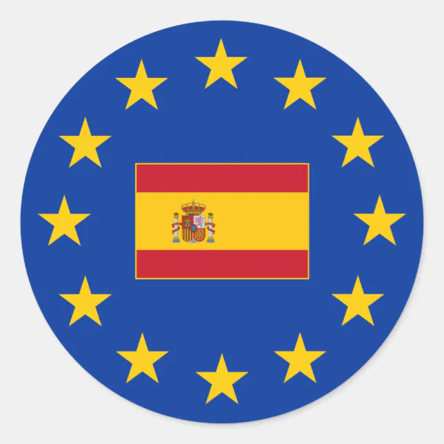 European Union Spain Round Sticker | Zazzle