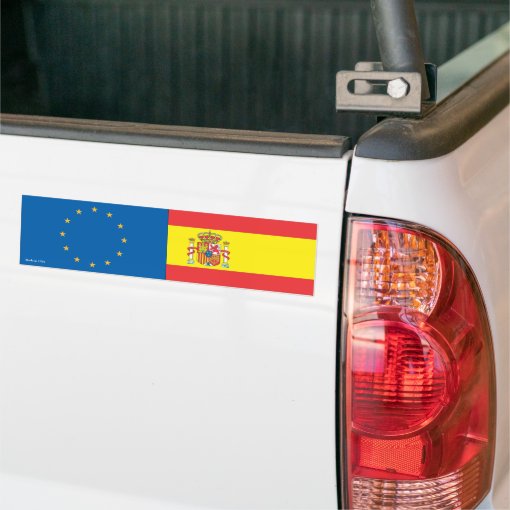 European Union & Spanish Flags Bumper Sticker Zazzle