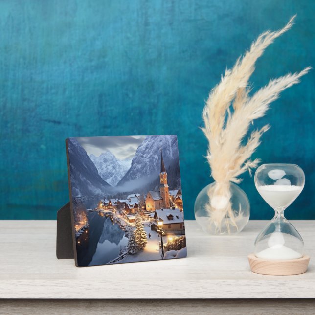 European Village in Winter, AI, Plaque (Insitu)