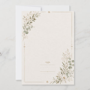 European Wedding Invitation in Olive Green