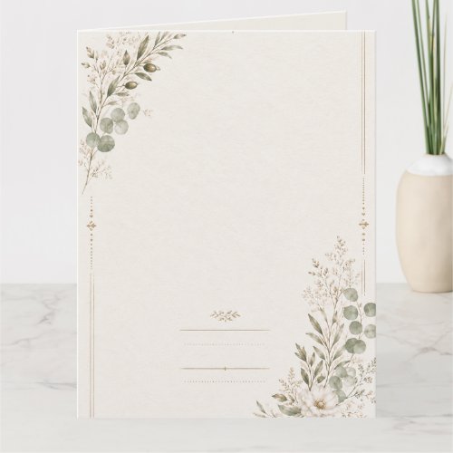 European Wedding Invitation in Olive Green
