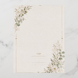 European Wedding Invitation in Olive Green