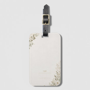 European Wedding Invitation in Olive Green Luggage Tag
