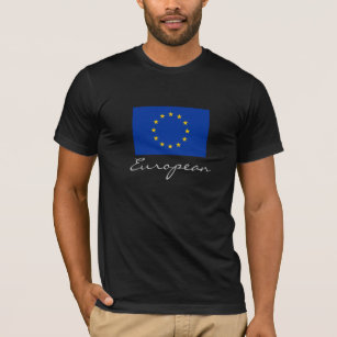European with EU Flag T-Shirt