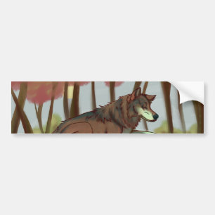 European Wolf Bumper Sticker