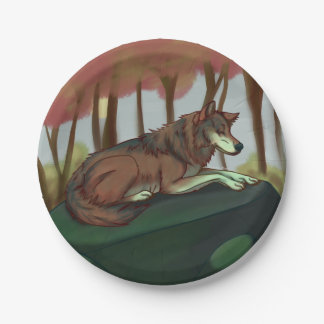 European Wolf Paper Plates