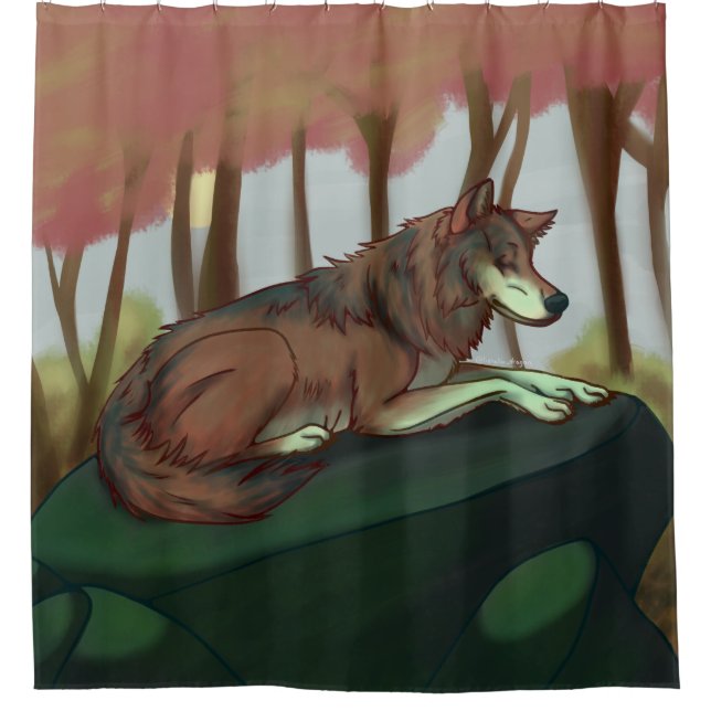 European Wolf Shower Curtain (Front)