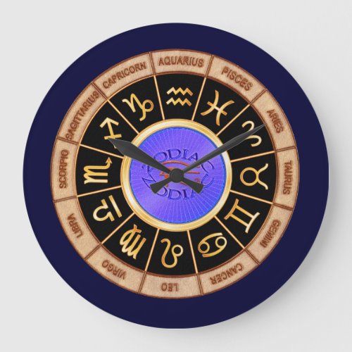 European Zodiac Signs Large Clock