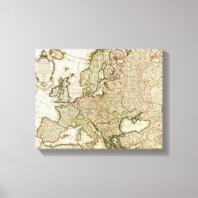 EuropePanoramic MapEurope 2 Canvas Print (Front)