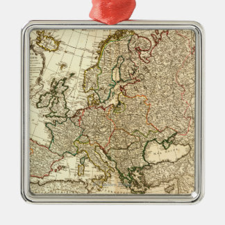 EuropePanoramic MapEurope 2 Metal Ornament