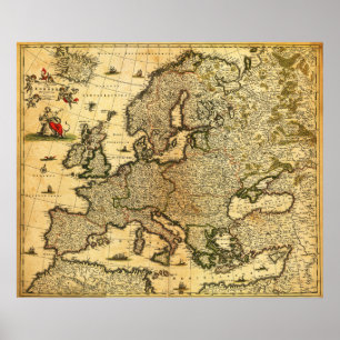 EuropePanoramic MapEurope 3 Poster