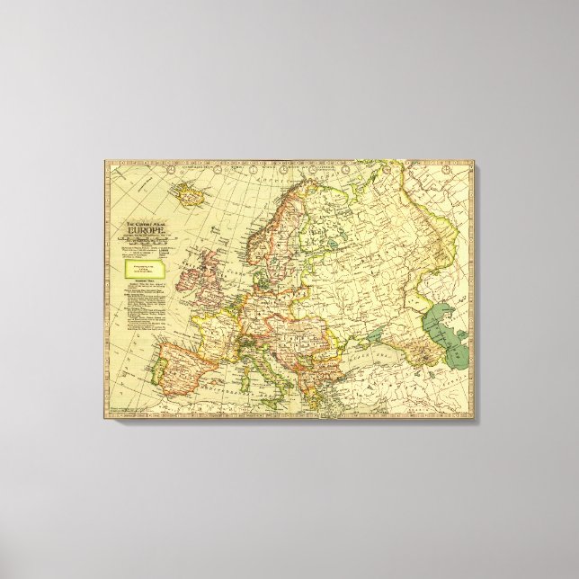 EuropePanoramic MapEurope Canvas Print (Front)