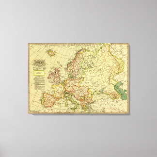 EuropePanoramic MapEurope Canvas Print