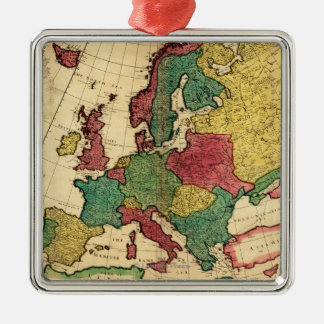 EuropePanoramic MapEurope Metal Ornament