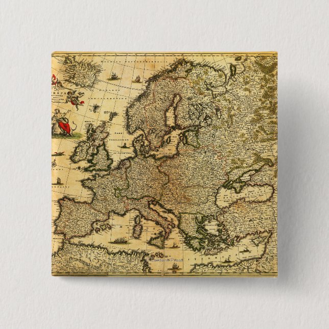 EuropePanoramic MapEurope Pinback Button (Front)