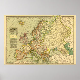 EuropePanoramic MapEurope Poster