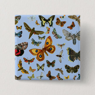 Europe's Best-Known Butterflies and Moths Collage Button