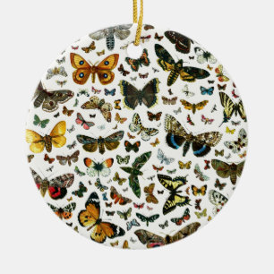 Europe's Best-Known Butterflies and Moths Collage Ceramic Ornament