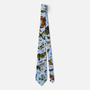 Europe's Best-Known Butterflies and Moths Collage Neck Tie